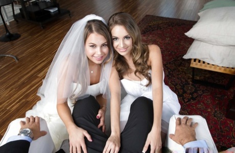 Извращенный секс втроем в первую брачную ночь с Кендалл Кайден и Кимми Грейнджер картинка 2